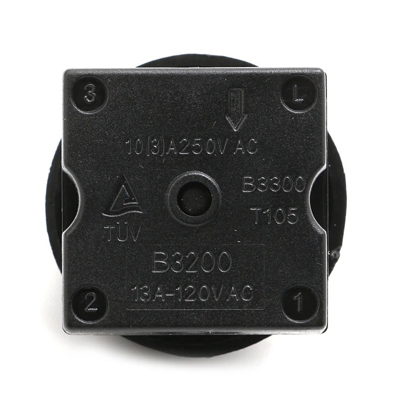 Black Fan Rotary Switch 4 Position 3 Speed Selector Switch Governor with Button