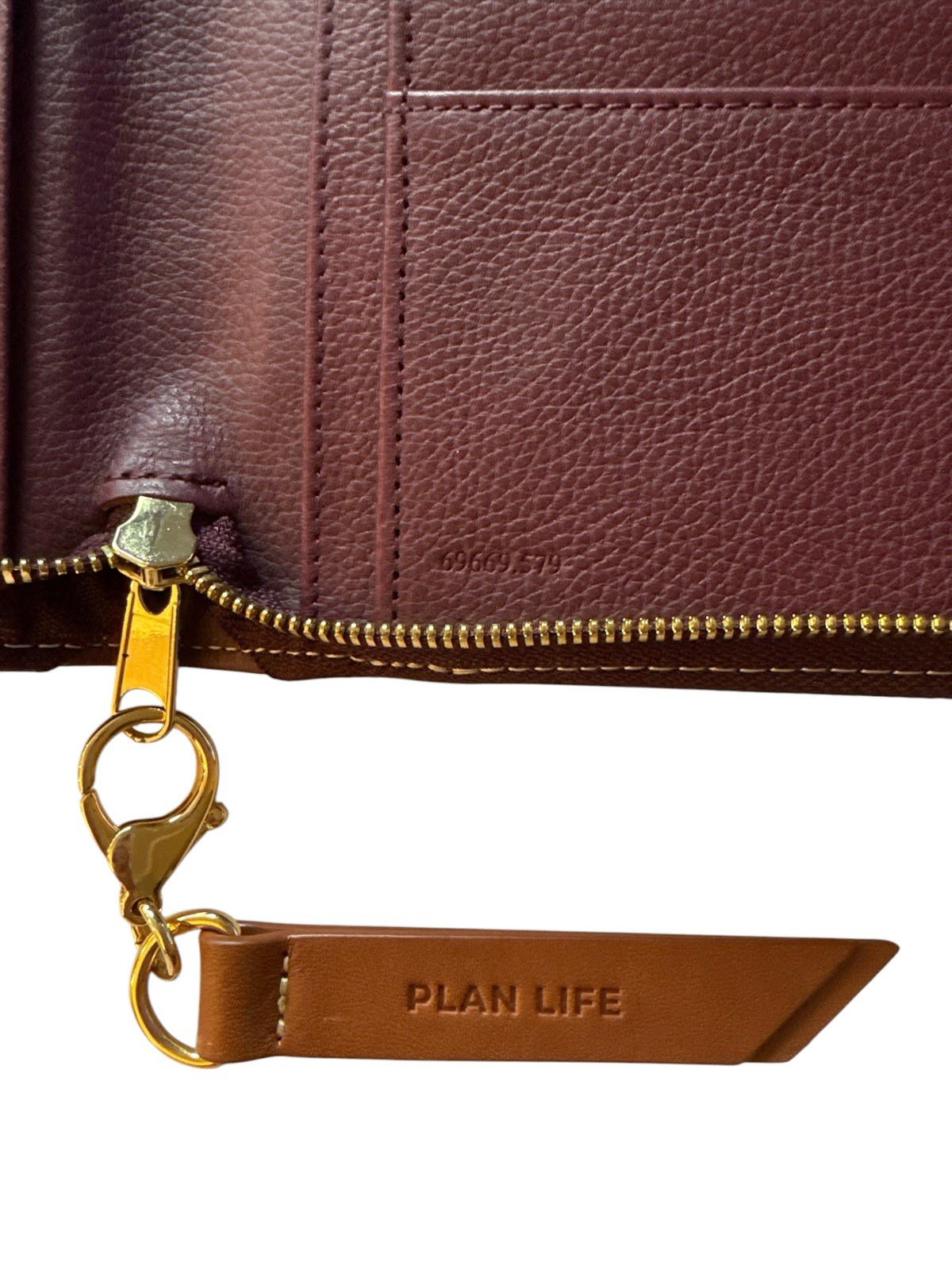 Franklin Quest Planner Binder Burgundy Brown Verona Leather Zip Around No Ring