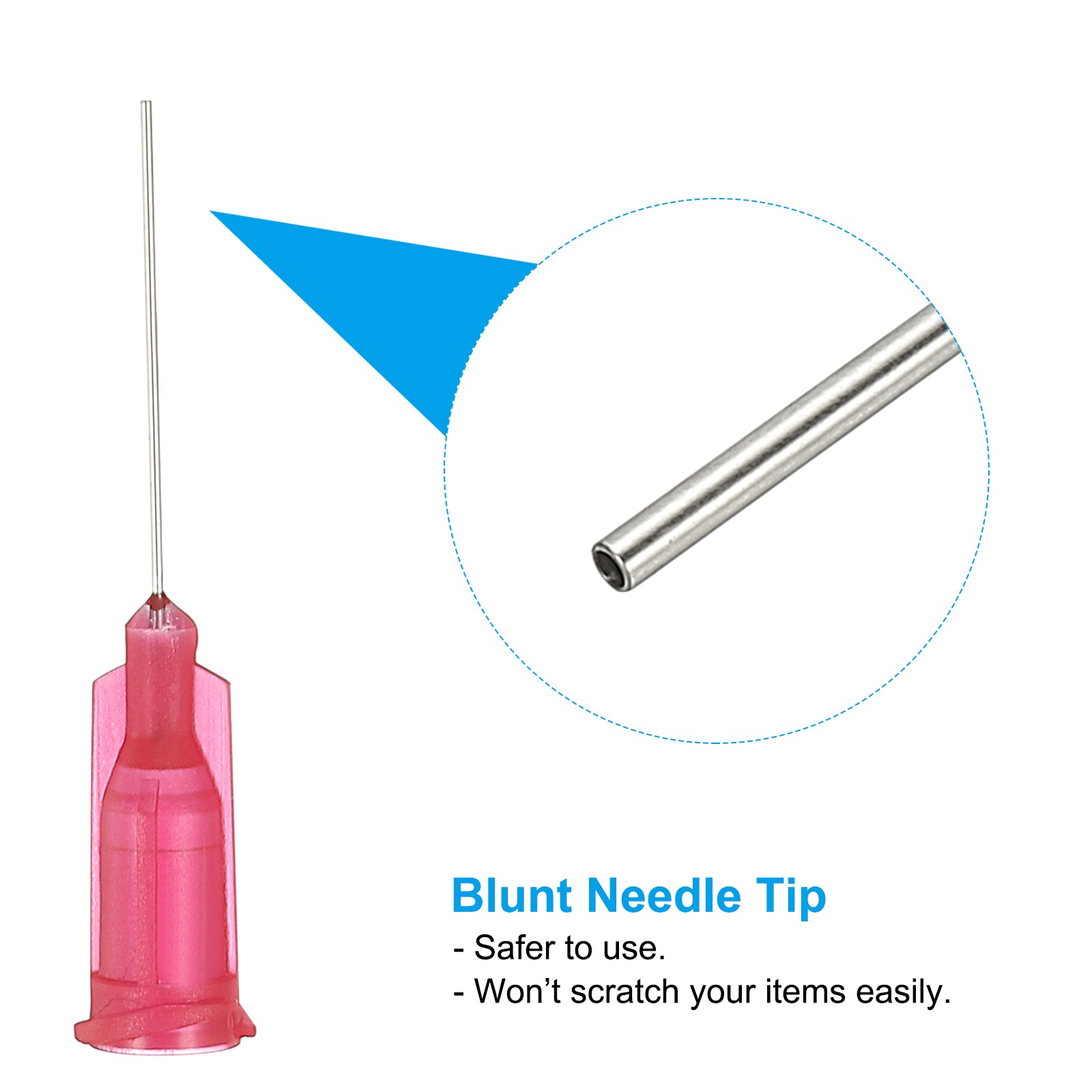 25Ga Dispensing Needles, 68PCS 1inch Blunt Tip Dispensing Needle, Red
