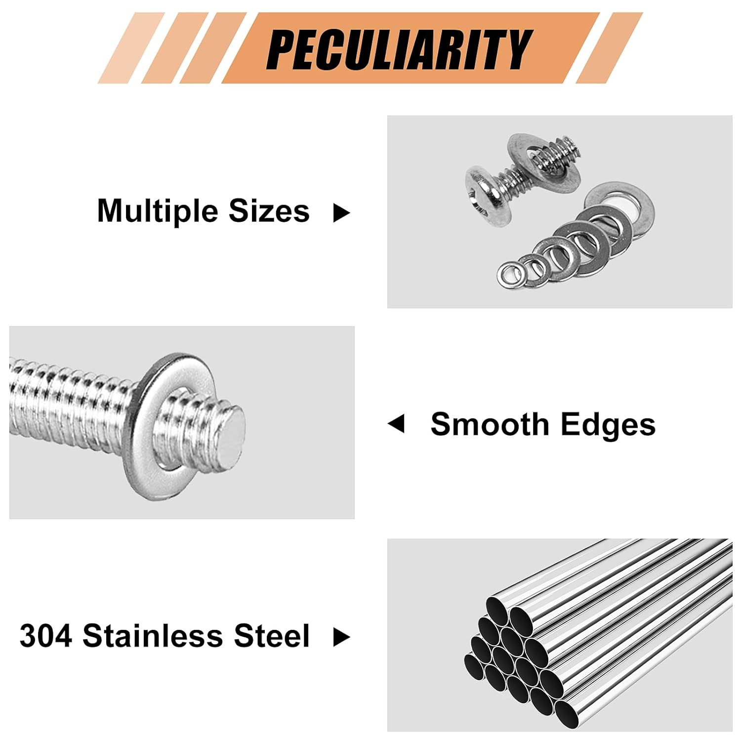 900Pcs Stainless Steel Flat Washers Assorted M2 M12 Screw Bolt Washer Set Case