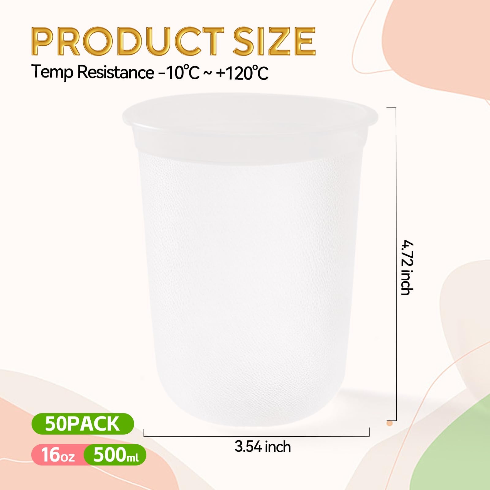50 Pack Frosted Plastic Cups Clear Disposable Cocktail Glasses for Graduation…