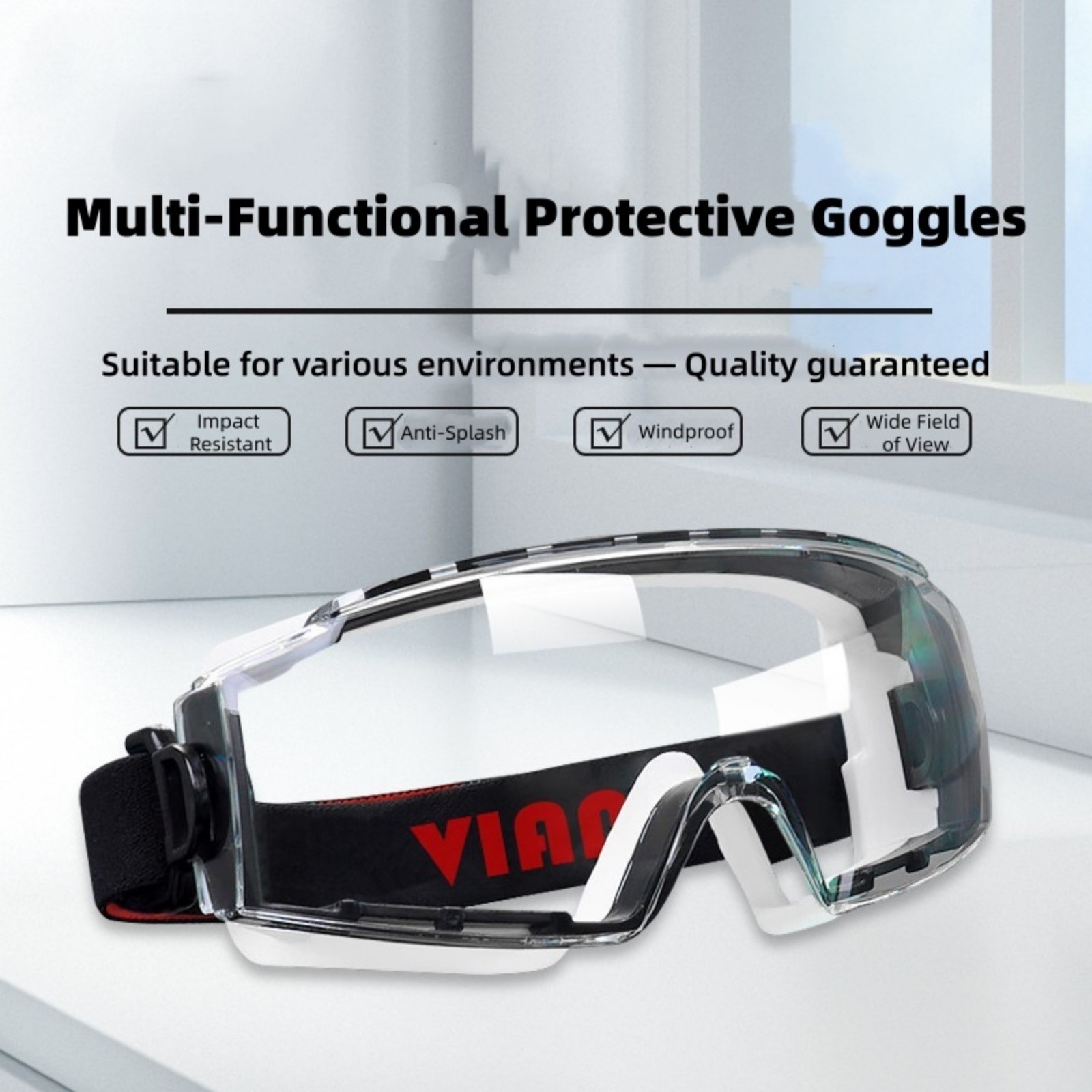 Lab Safety Goggles Anti Fog Impact Resistant Windproof Dust Protective Glasses