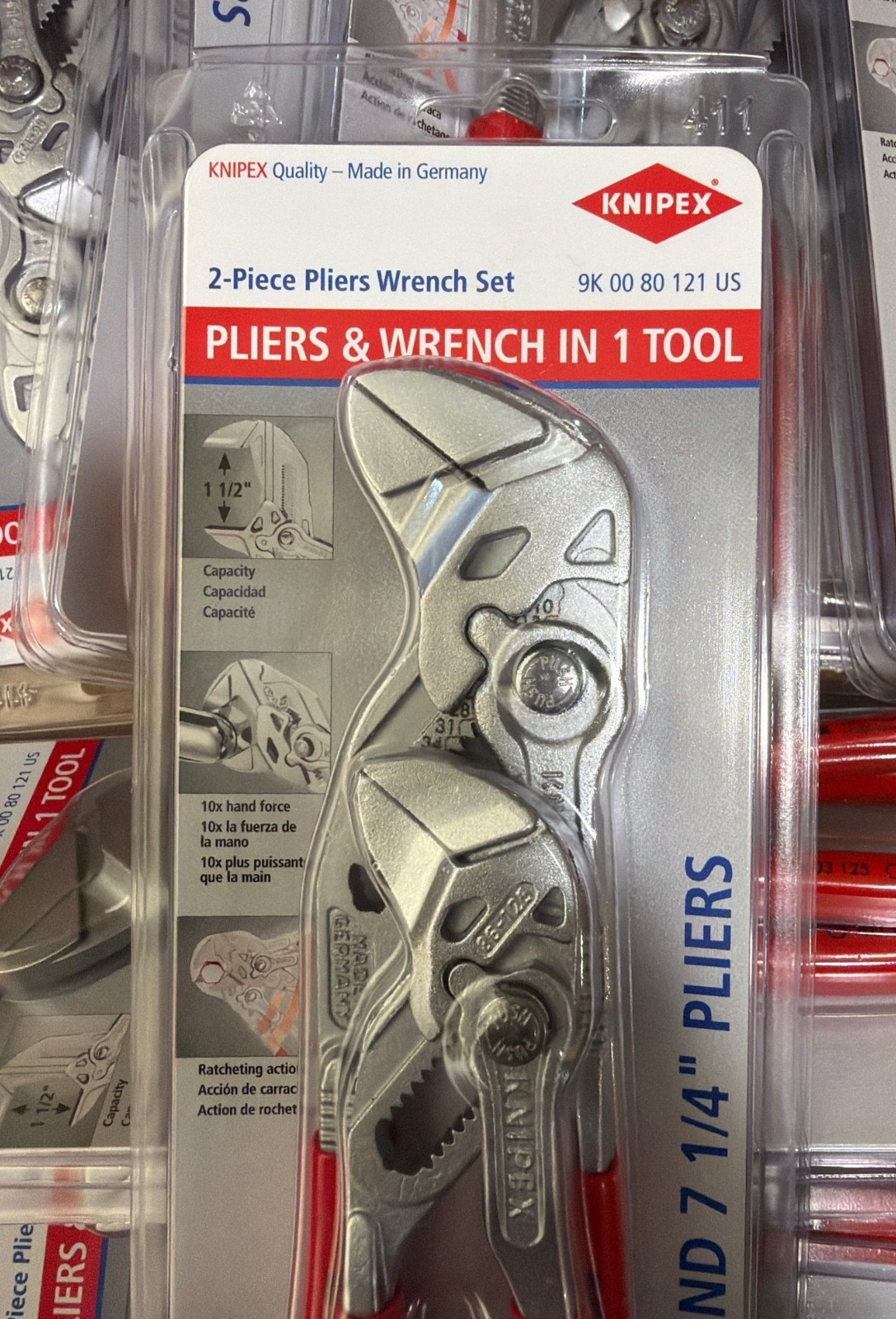 Knipex Tools 9K 00 80 121 US 2 Pc Mini Pliers Wrench Set (5″, 7 1/4″) NEW