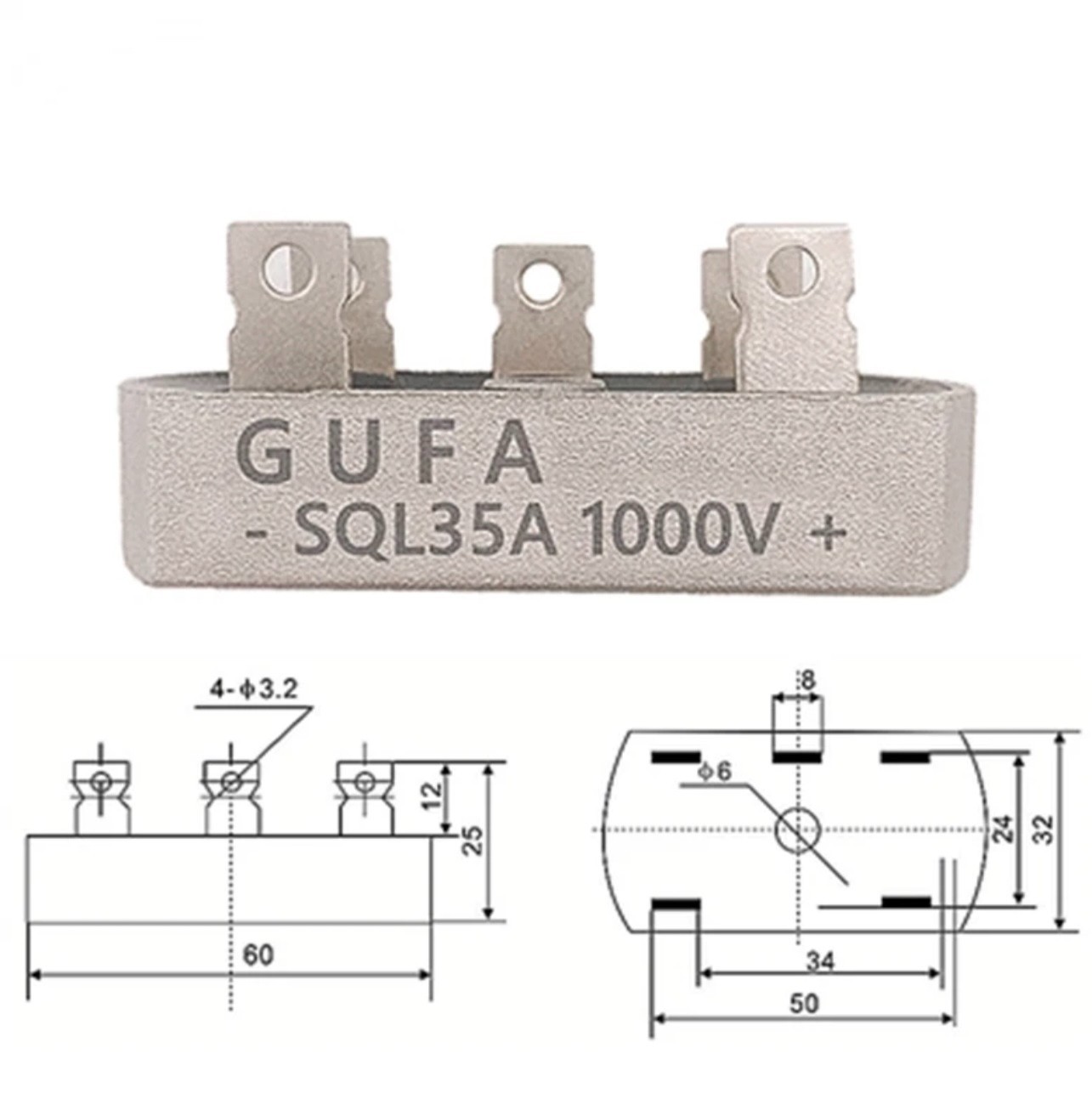 2pcs Bridge Rectifier Three/3 Phase Diode SQL35A
