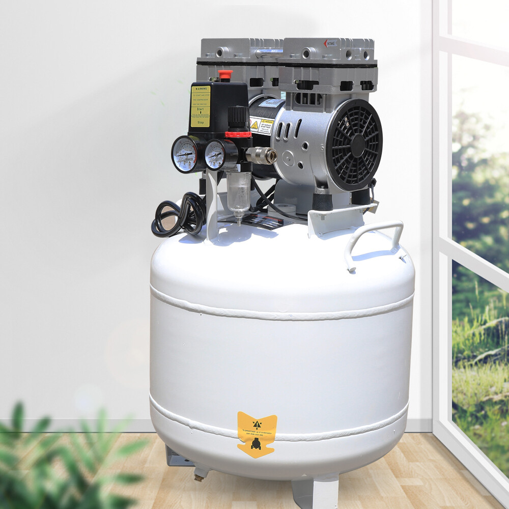 40L Portable Dental Air Compressor Oil Free Silent Air Pump 115 PSI