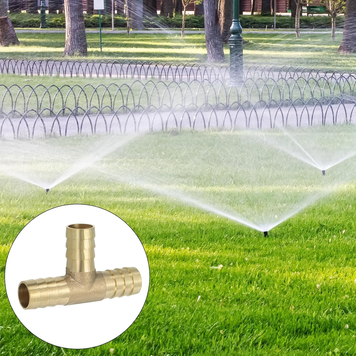 PATIKIL 5/8″ Brass Tee Hose Barb Fitting, 3 Ways Union Intersection T Shape Barb