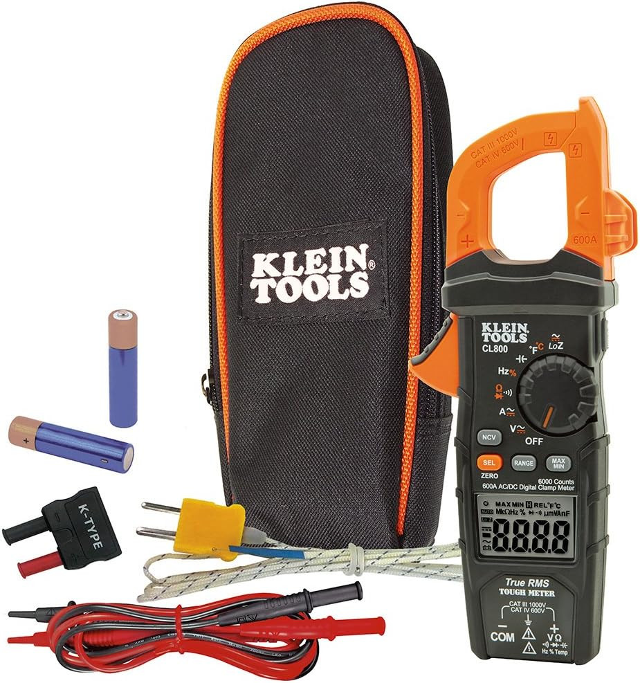 CL800 Digital Clamp Meter, Auto Ranging TRMS, AC/DC Volt/Current, LOZ, Continuit