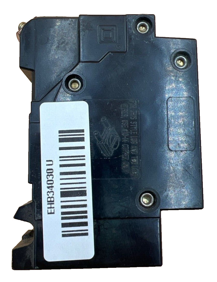 Square D EHB34030 Circuit Breaker 30A 3P 480V 3PH Bolt on 30 Amp 3 Pole Used