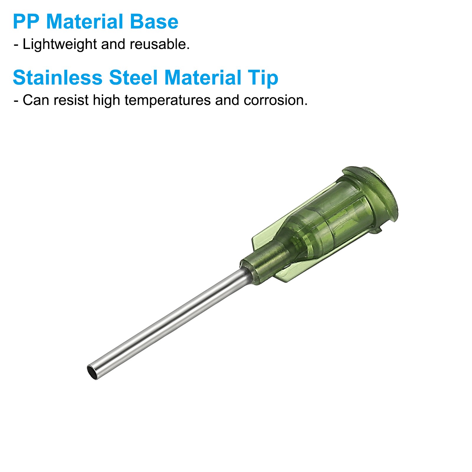14Ga Dispensing Needles, 68PCS 1inch Blunt Tip Dispensing Needle, Dark Green