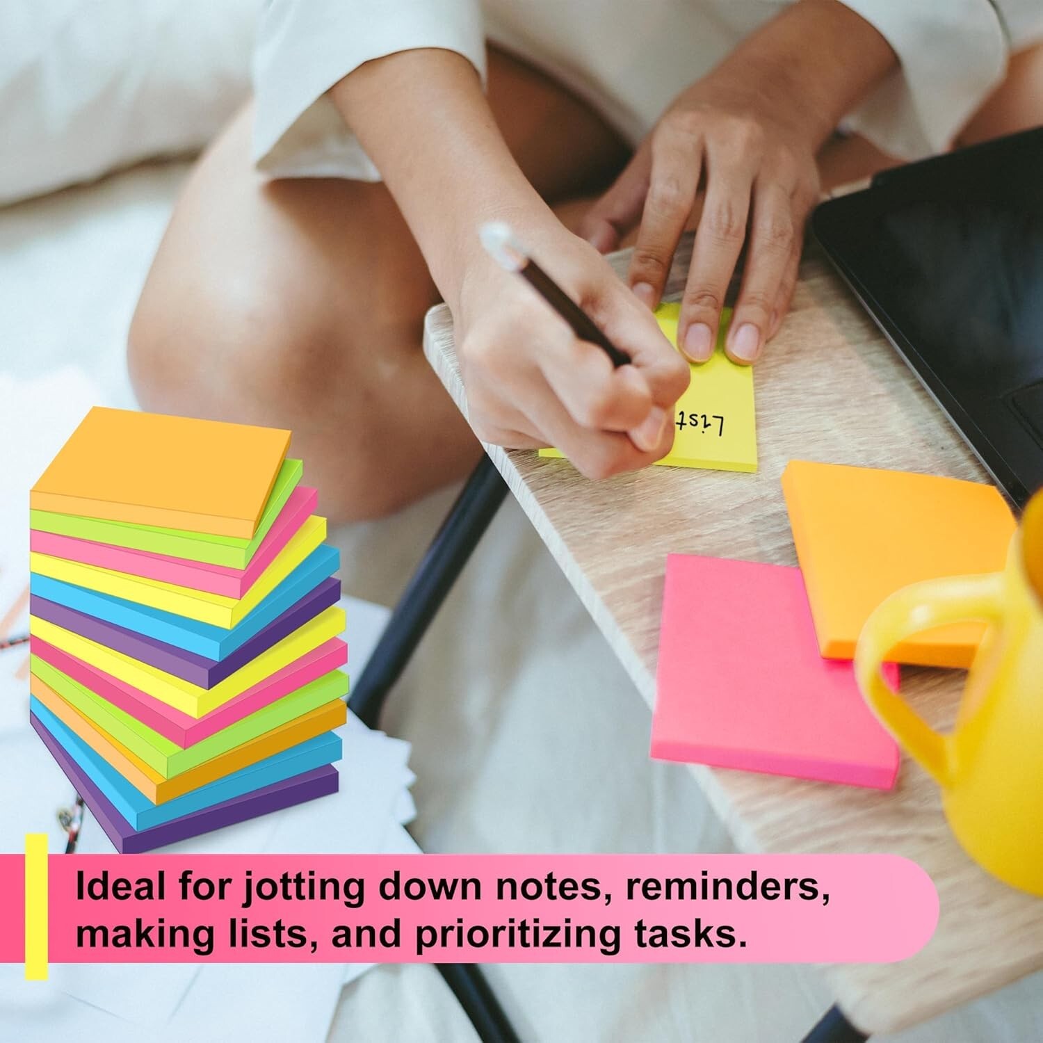 Post It Notes Pop-up, Sticky Notes, 3×3 Inches, 12 Pads, Bright Colors Self-st..