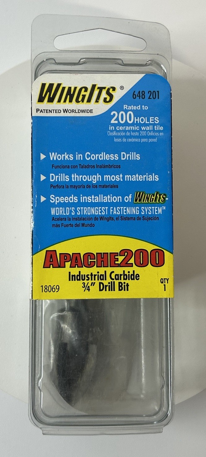 WingIts Apache 200 Industrial Carbide Drill Bit 3/4” 648 201, 18069