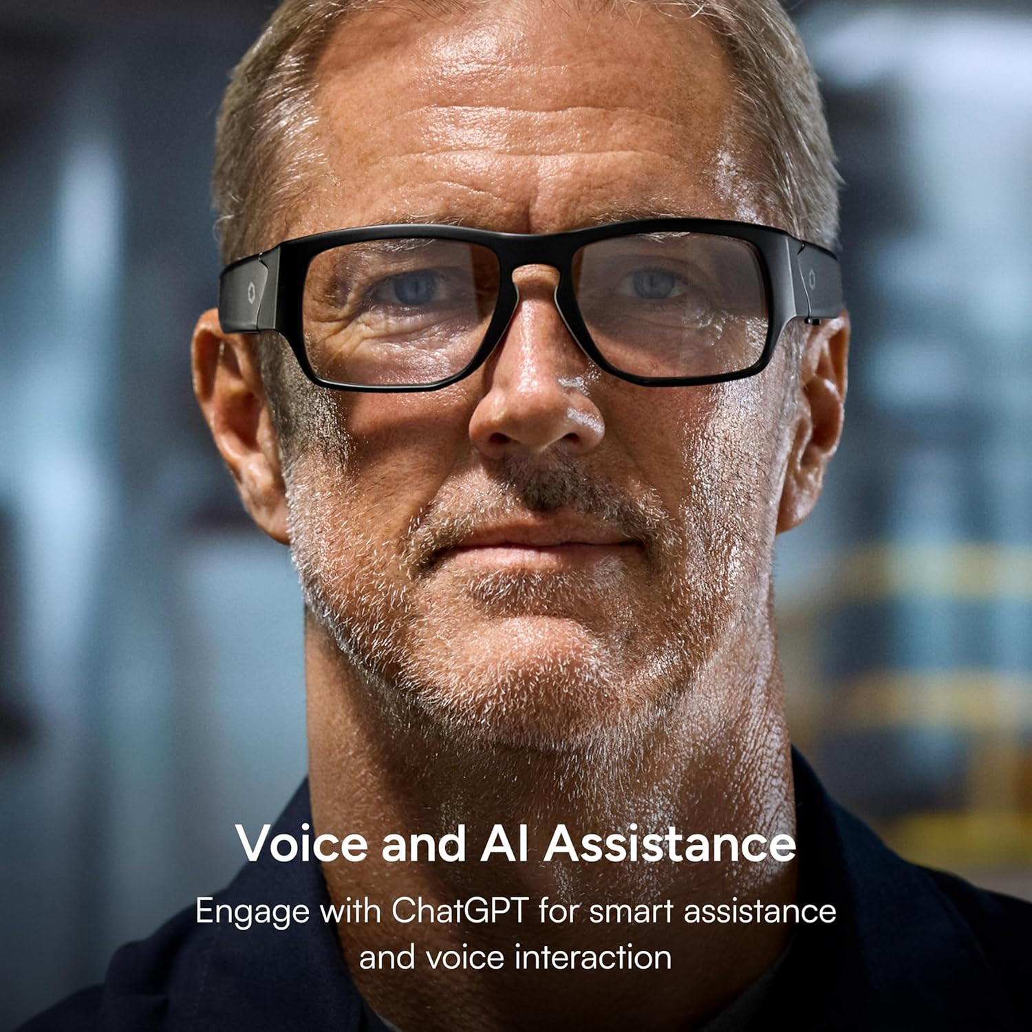 Armor Smart Safety Glasses, TR90 Frame, Light Adaptive Lenses, Open Ear Speakers