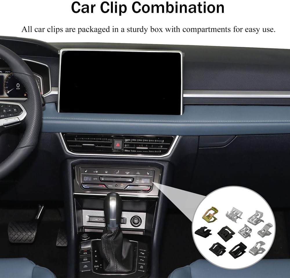 100Pcs 10 Sizes Auto Car U-Clip Metal Trim Panel Spring Clip Trim Moulding Clip