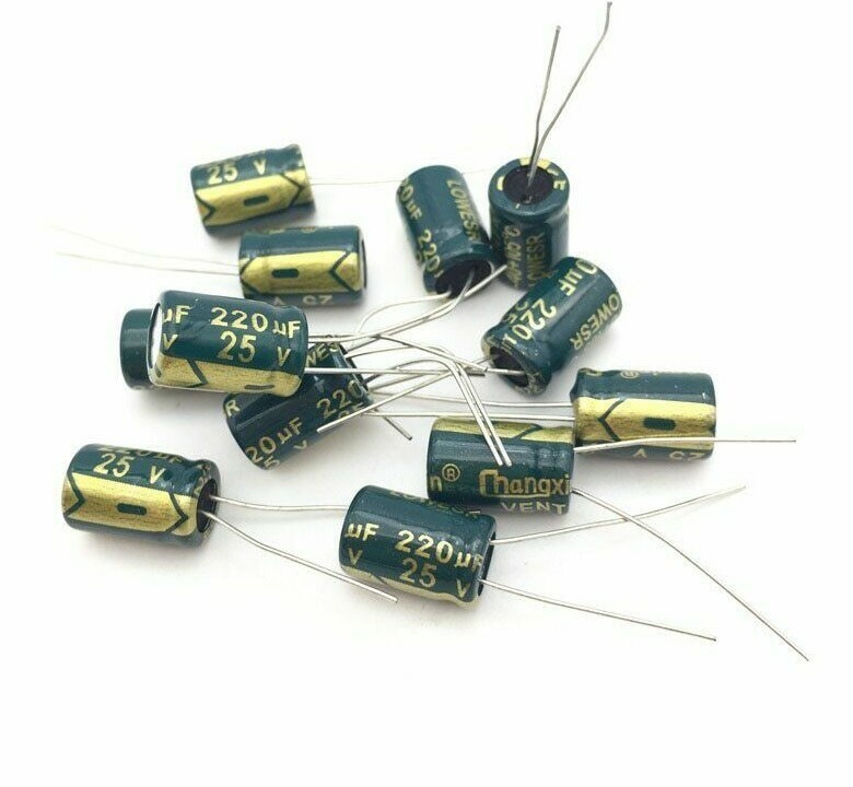 10 pcs 220uf 25v 105c radial electrolytic capacitors USA SHIPPING/SOLD