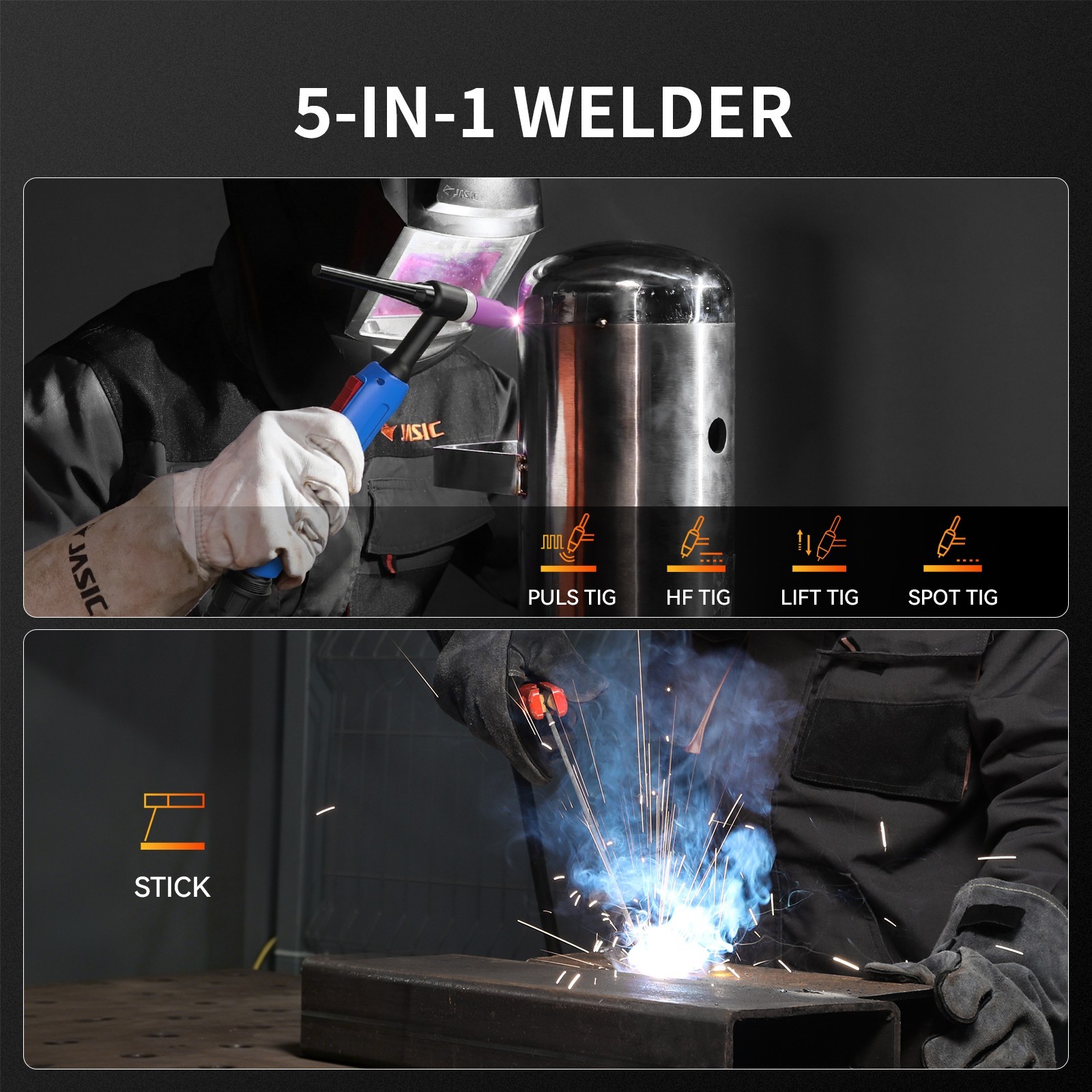 JASIC TIG200P PFC 5IN1 Pulse TIG MMA Welder 95-265V Wide Voltage Welding Machine