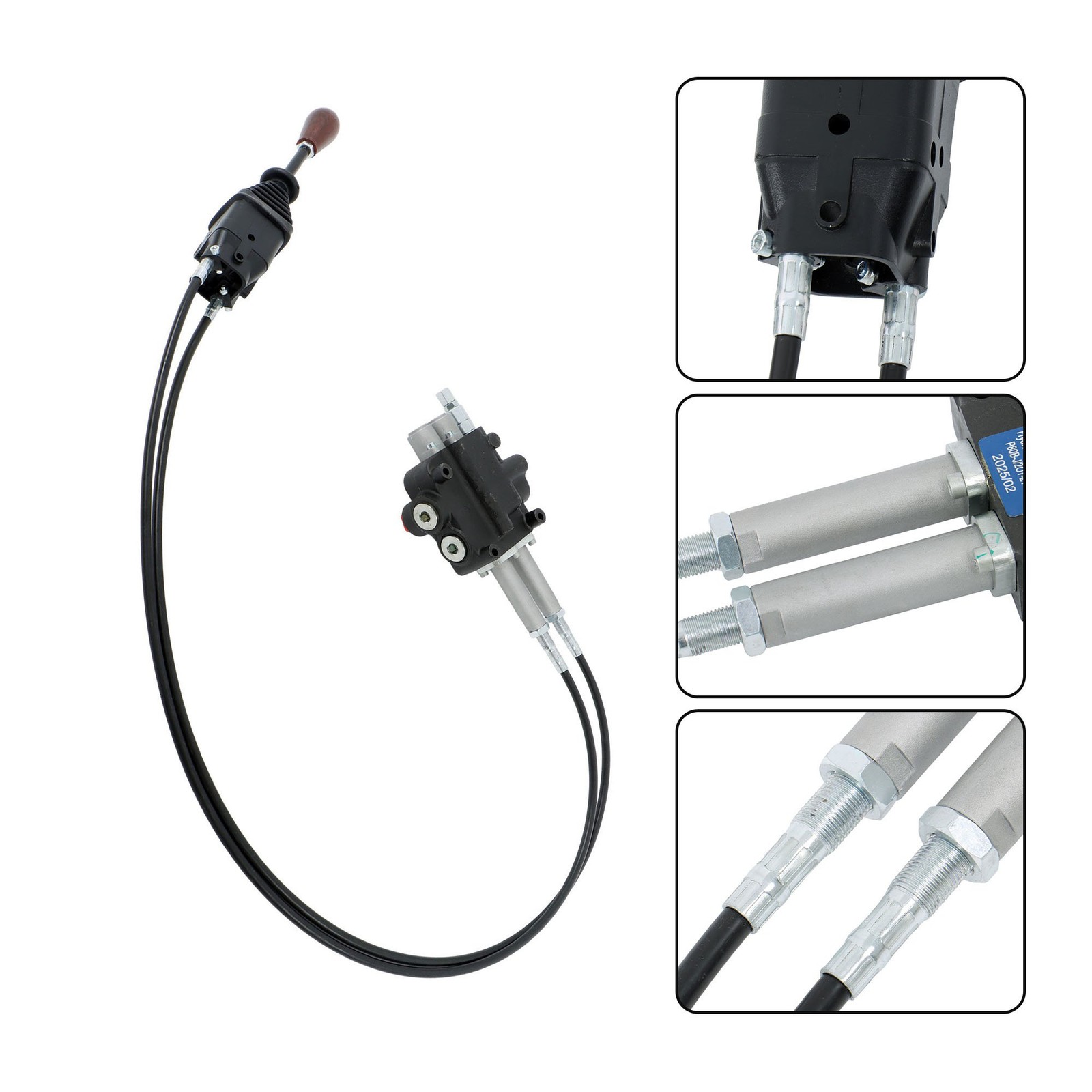 2 Spool Remote Control Valve 80LPM Hydraulic Kit w/Joystick 4.9ft Cables