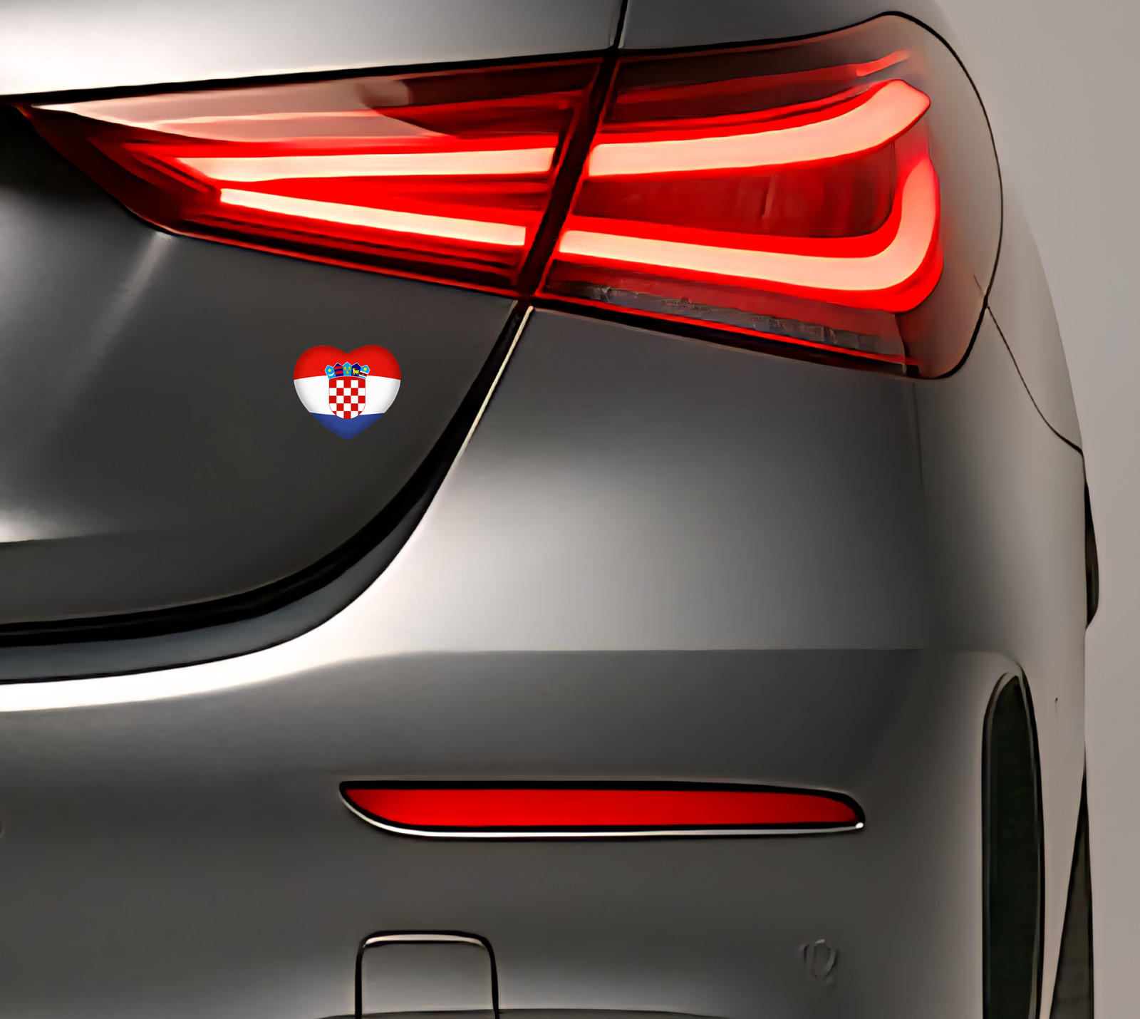 Croatia Hrvatska Croatia Heart Sticker – Croatia Car Laptop Helmet – 5.0 x 4.5