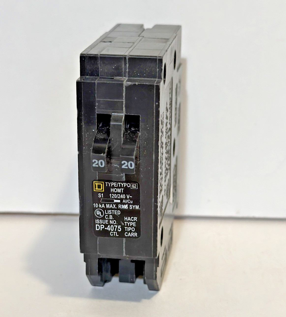 Square D (DP-4075 ) Homeline 2-20 Amp Single-Pole Tandem Circuit Breaker