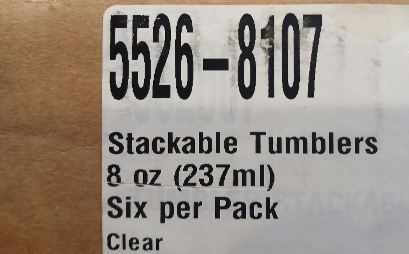 Carlisle 55268107 Stackable 8 Oz. Clear Tumbler – QTY 12