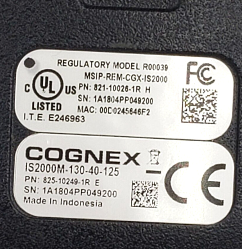 Cognex IS2000M-130-40-125 In-Sight 2000 Mono Machine Vision Camera – 60 Day Wty