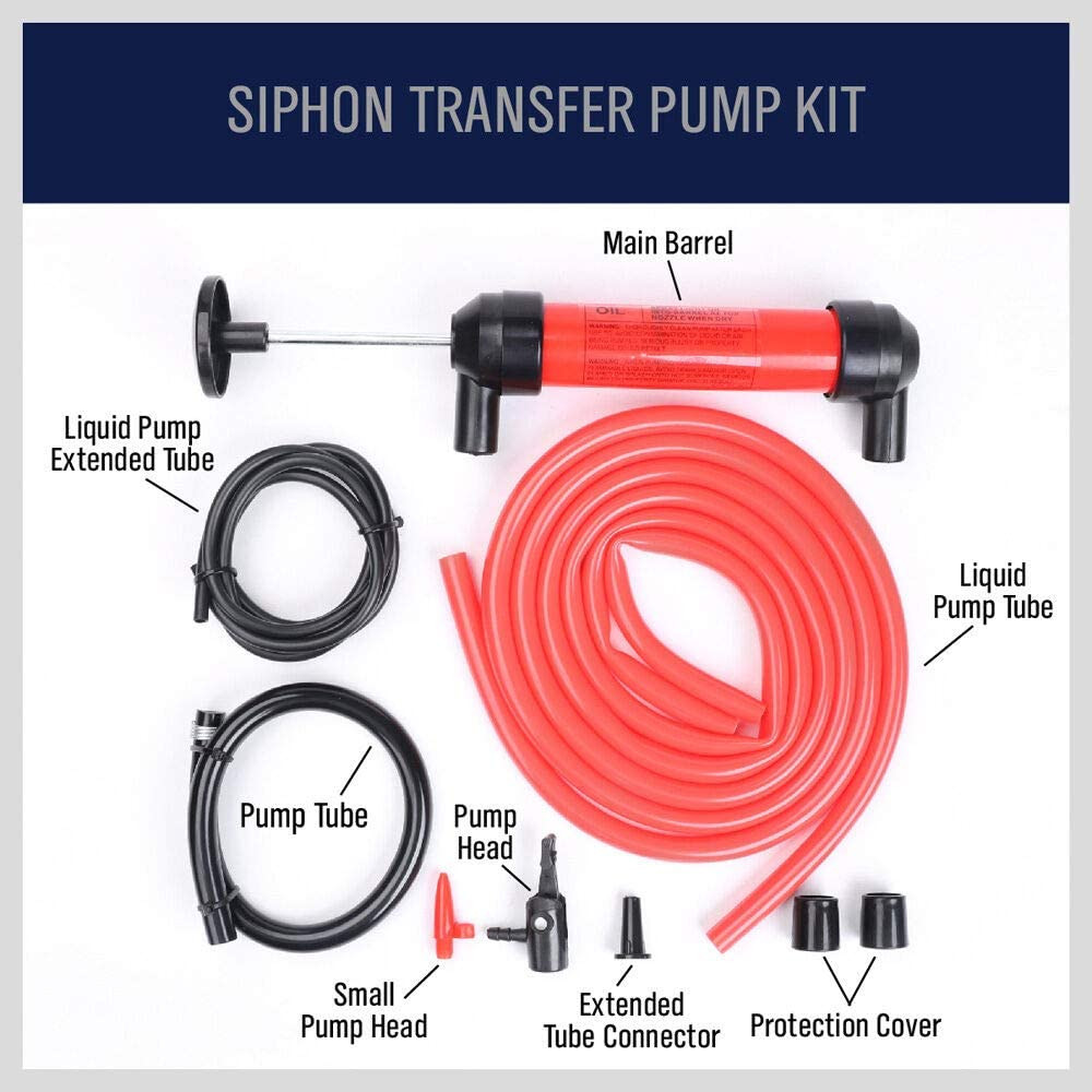 Multi-Use Siphon Fuel Transfer Pump Kit for Gas Oil and Liquids