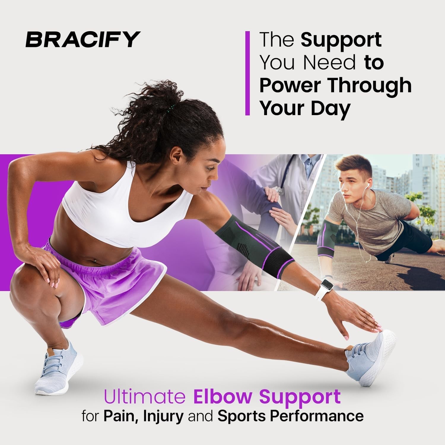 Tennis Elbow Brace for Women & Men, Fitness and Everyday Use (Large)