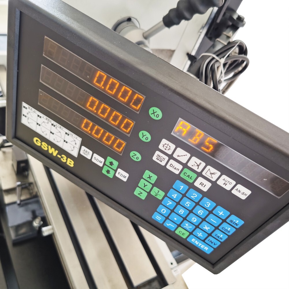 Benchtop Mill/Drill Machine with Grating Ruler Axis X Power Feed 110V R8 1100W
