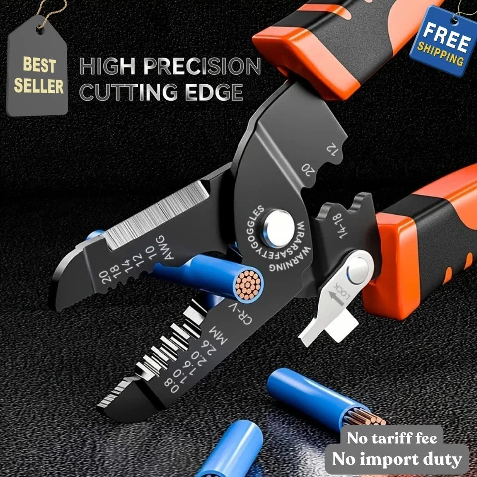 5-in-1 Wire Stripper & Crimping Pliers | Heavy Duty 10-20 AWG Electrical Cutter