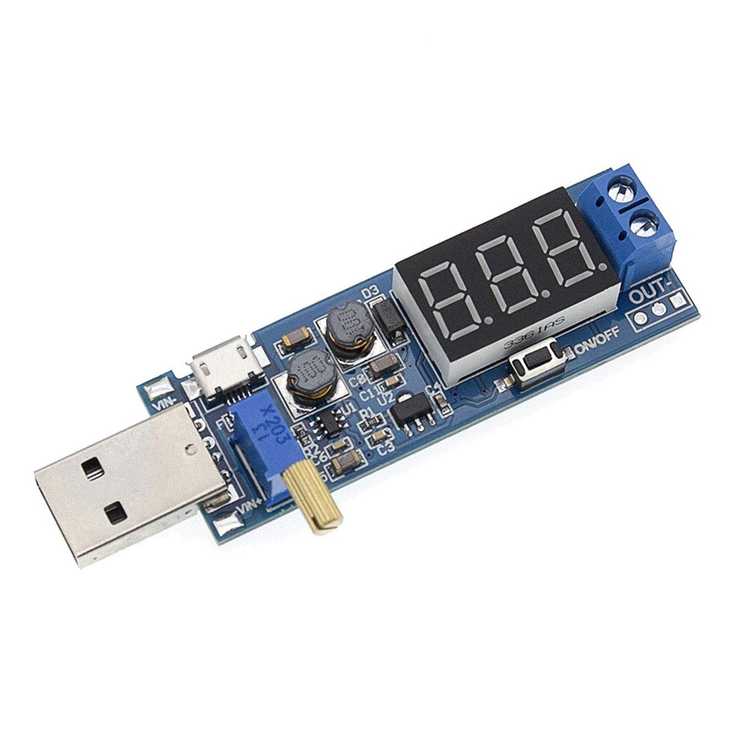 2PCS USB Buck Boost Converter Adjustable Step UP Step Down Power Supply Modul…