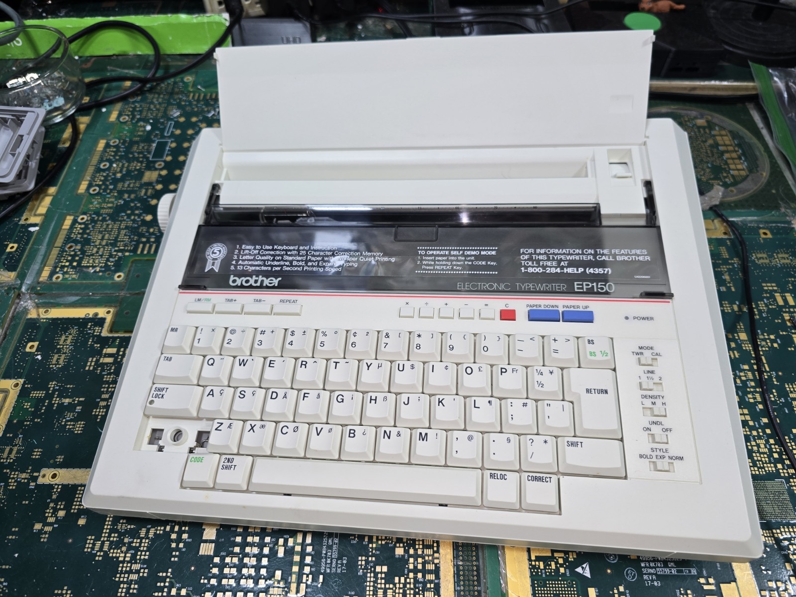 Brother EP-150 Electronic Typewriter – Battery Operated – No AC Adapter-Untested