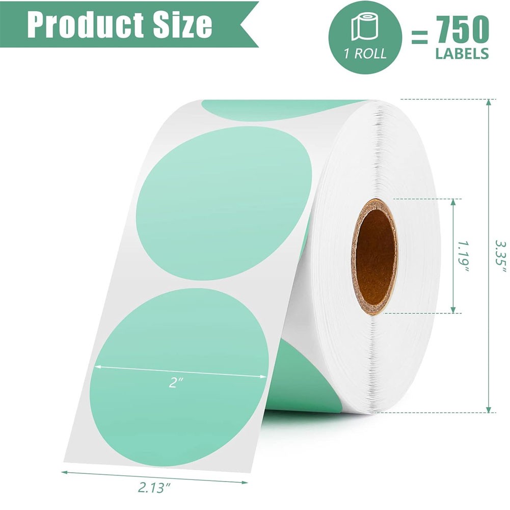 2″ Round Color Coding Labels Roll Circle Dot Sticker Self-Adhesive Removable