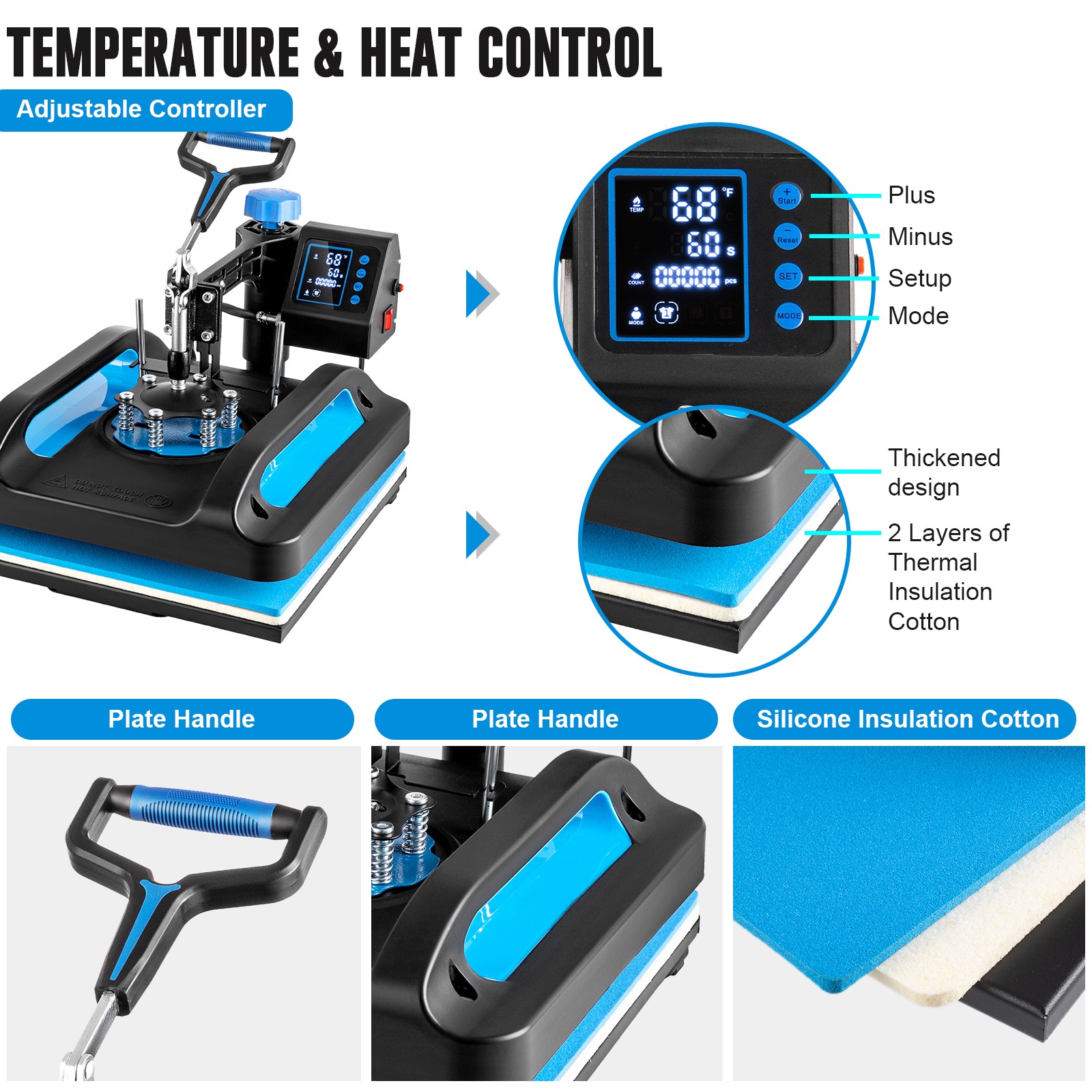 8 in 1 Heat Press Machine 15″x12″ Sublimation Printing For T-Shirt Mug Hat Plate
