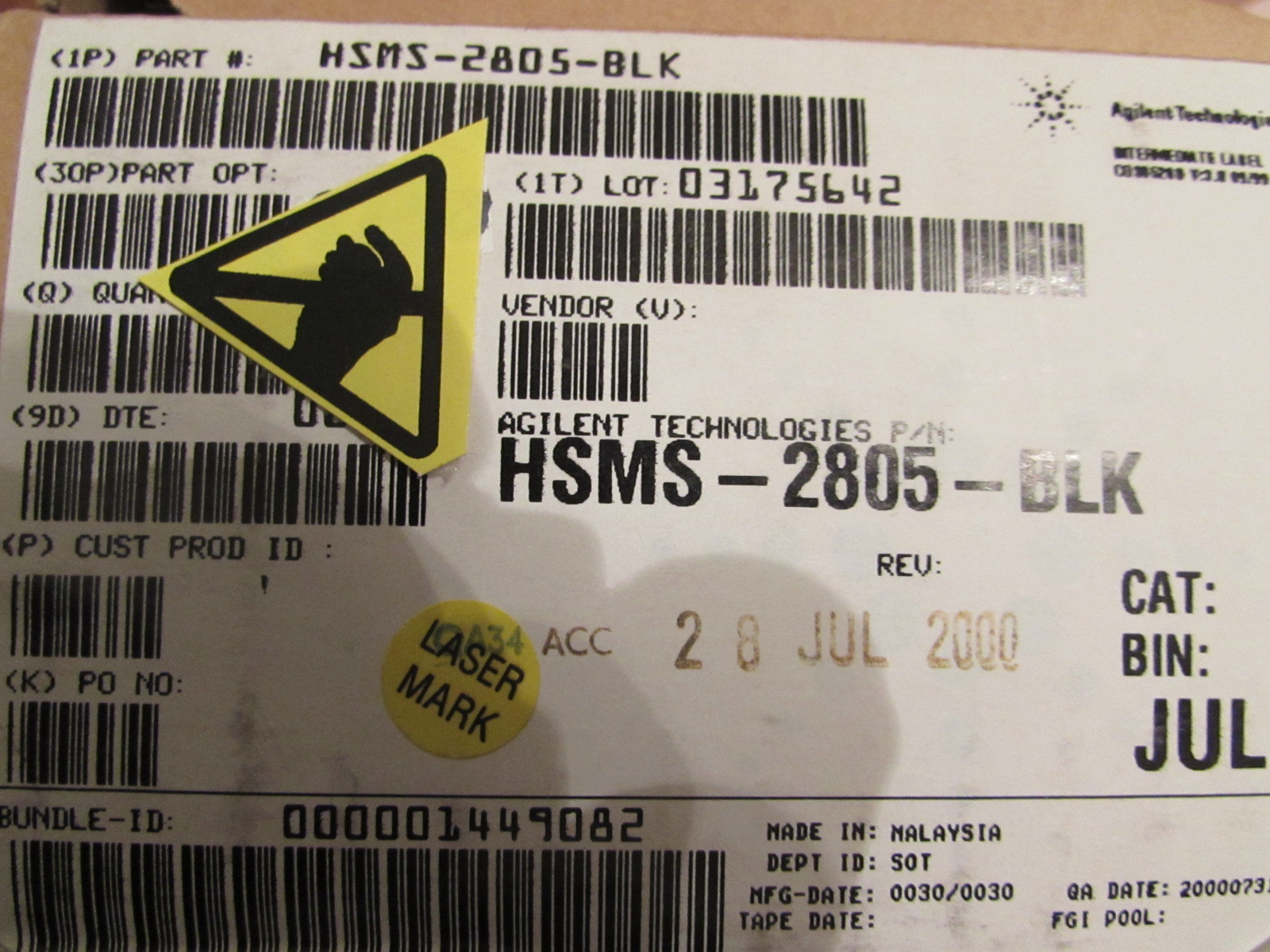 HSMS-2805 Agilent/HP/Avago Dual RF Schottky Barrier Diode SOT-143 25pc US SELLER
