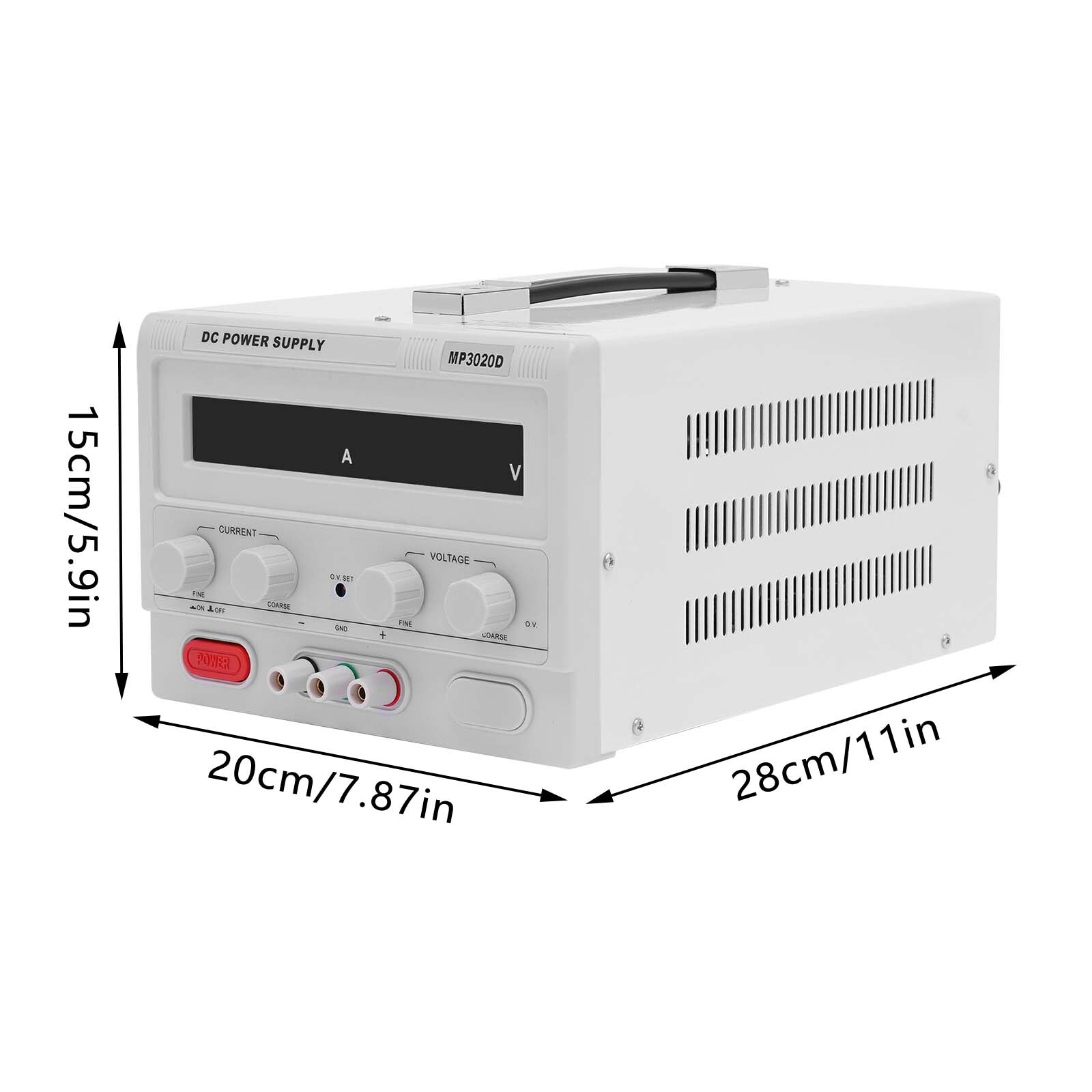 Portable DC Regulated Power Supply 32V 20Amp Precision Adjustable w/ Power Line