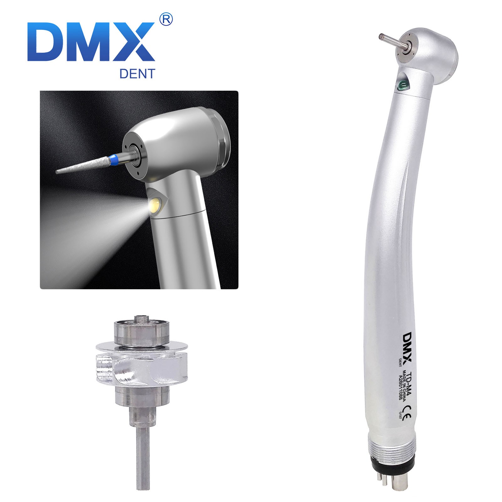 NSK Style Dental High Speed Handpiece Fiber Optic Turbine LED E-generator 4Hole