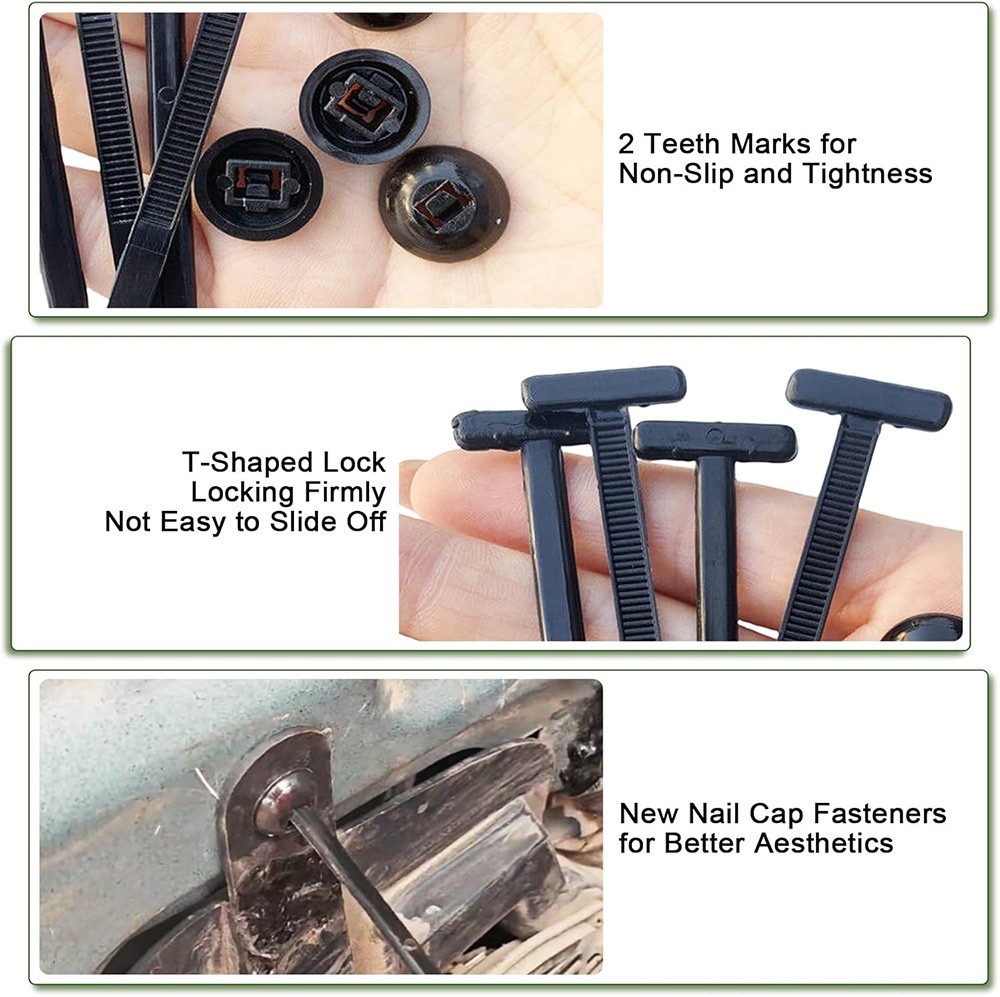 2026 Nylon Upgraded Universal Cable Tie Buckle Heavy Duty Self-Locking Rivet Zip