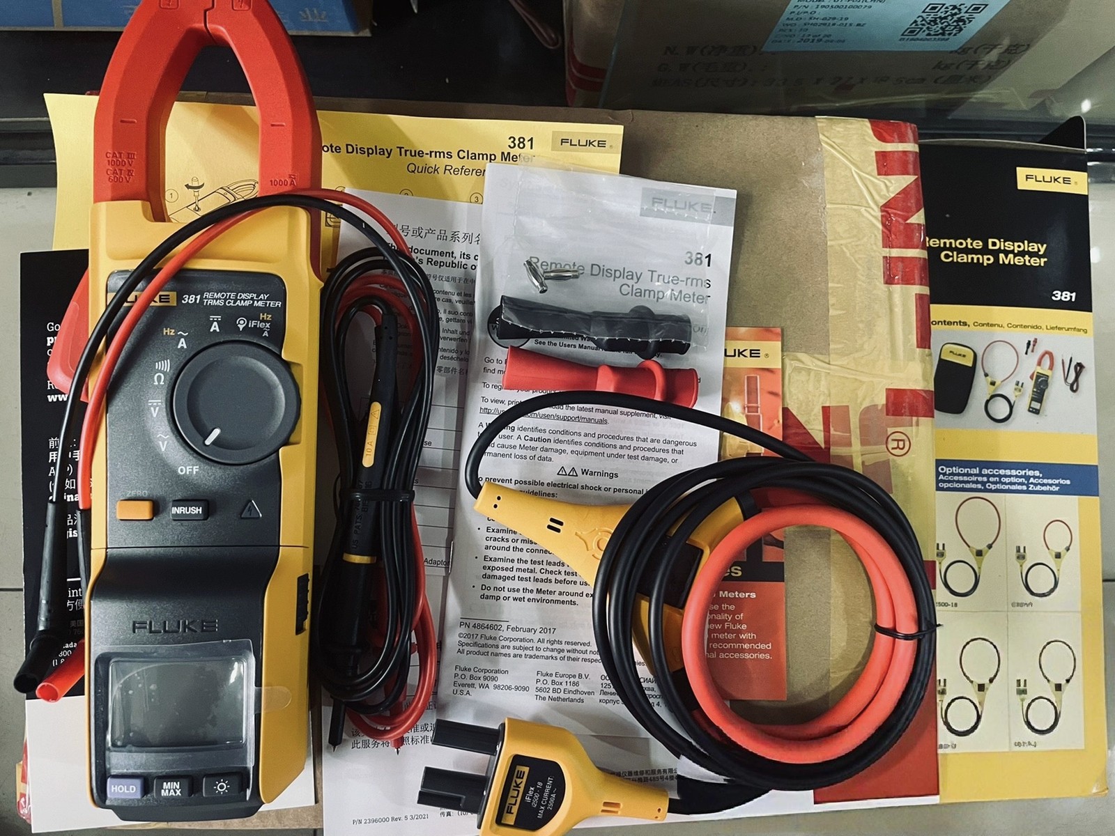 Fluke 381 Remote Display True RMS AC/DC Clamp Meter with iFlex NEW