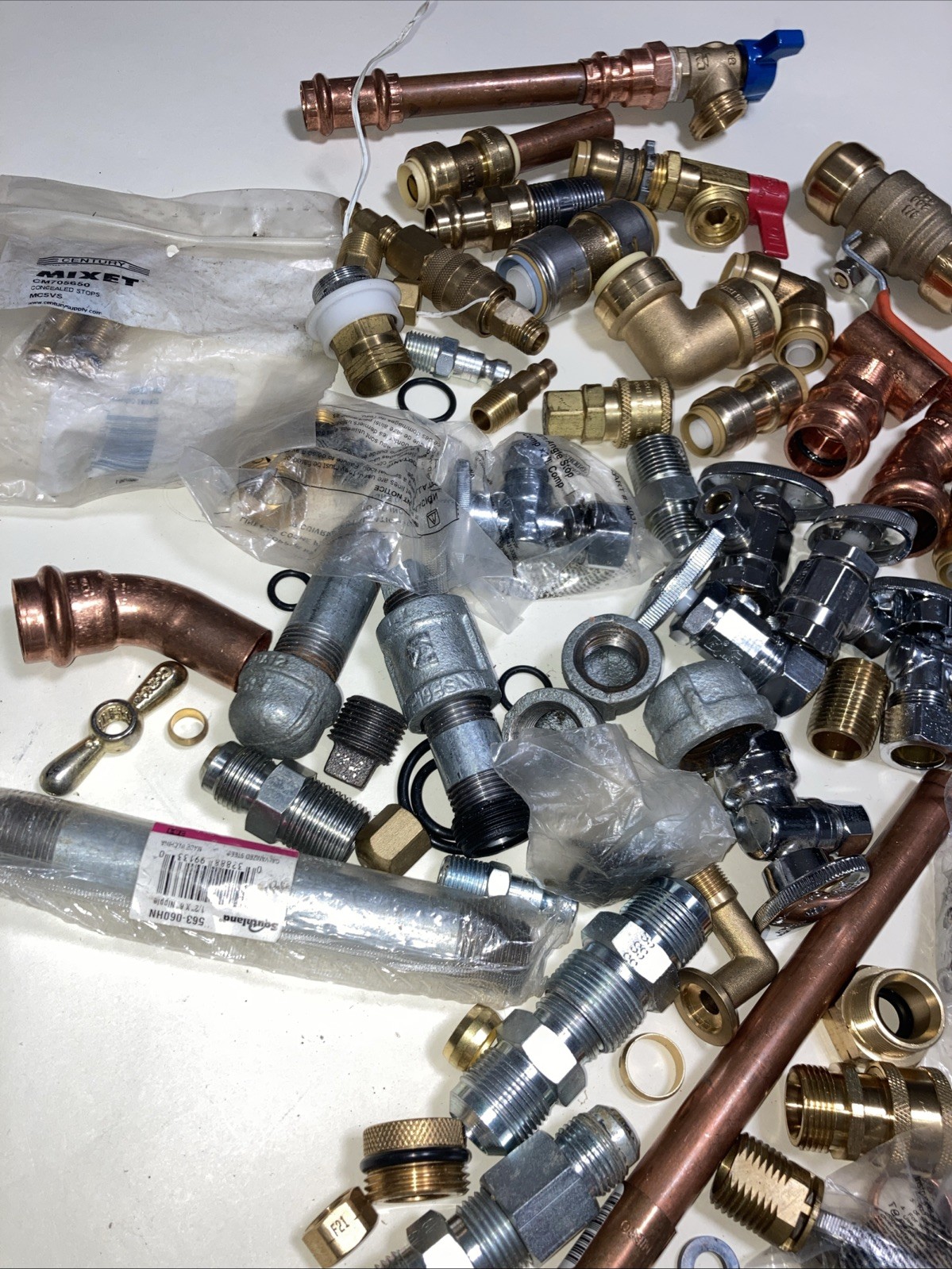 Shark Bite Mixed Fittings, Elbows, Valve, Hose brass, copper, & galvanized steel