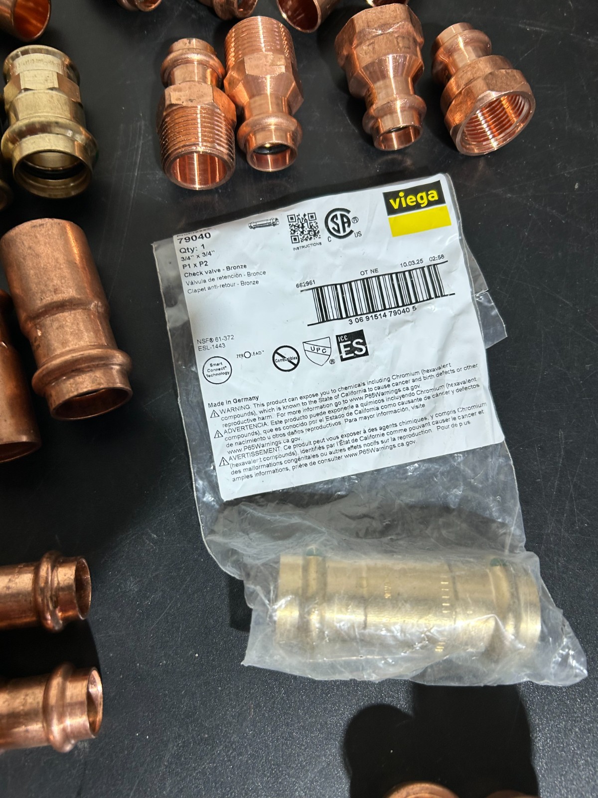 PROPRESS NIBCO VIEGA COPPER PRO PRESS FITTINGS 3/4″ NIB. MADE IN USA QTY 71