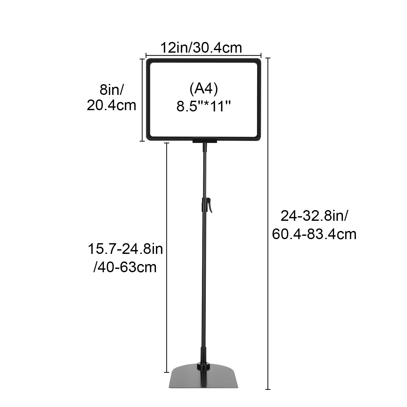 Adjustable Sign Holder Heavy Duty Floor Standing Poster Stand for Retail Display