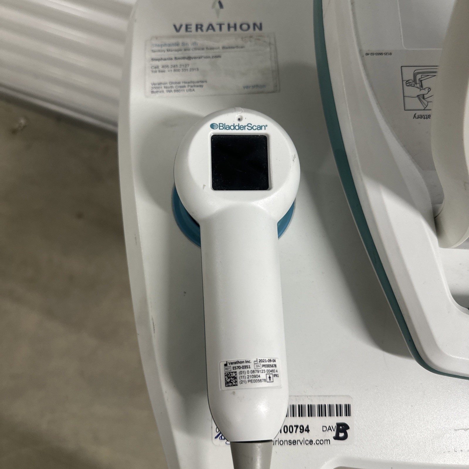 Verathon BladderScan BVI 9400 Portable Ultrasound System w/ Probe *No Battery*