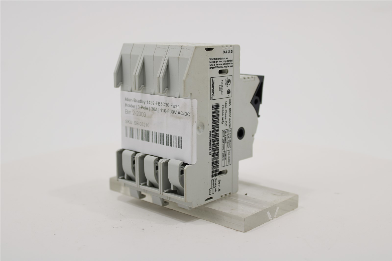 Allen-Bradley 1492-FB3C30 Fuse Holder | 3-Pole | 30A | 110-600V AC/DC