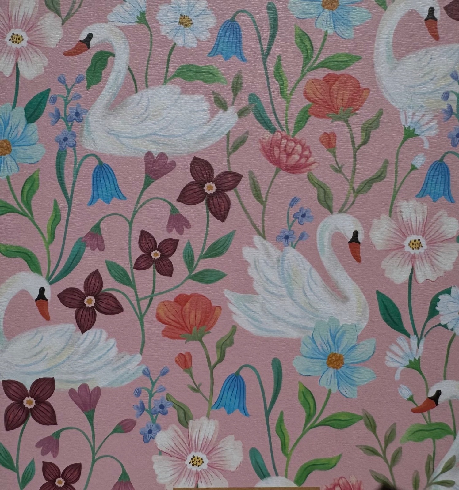 Clementine Twin Wire Hard Cover Spiral Journal Notebook Floral Swan «Notes»