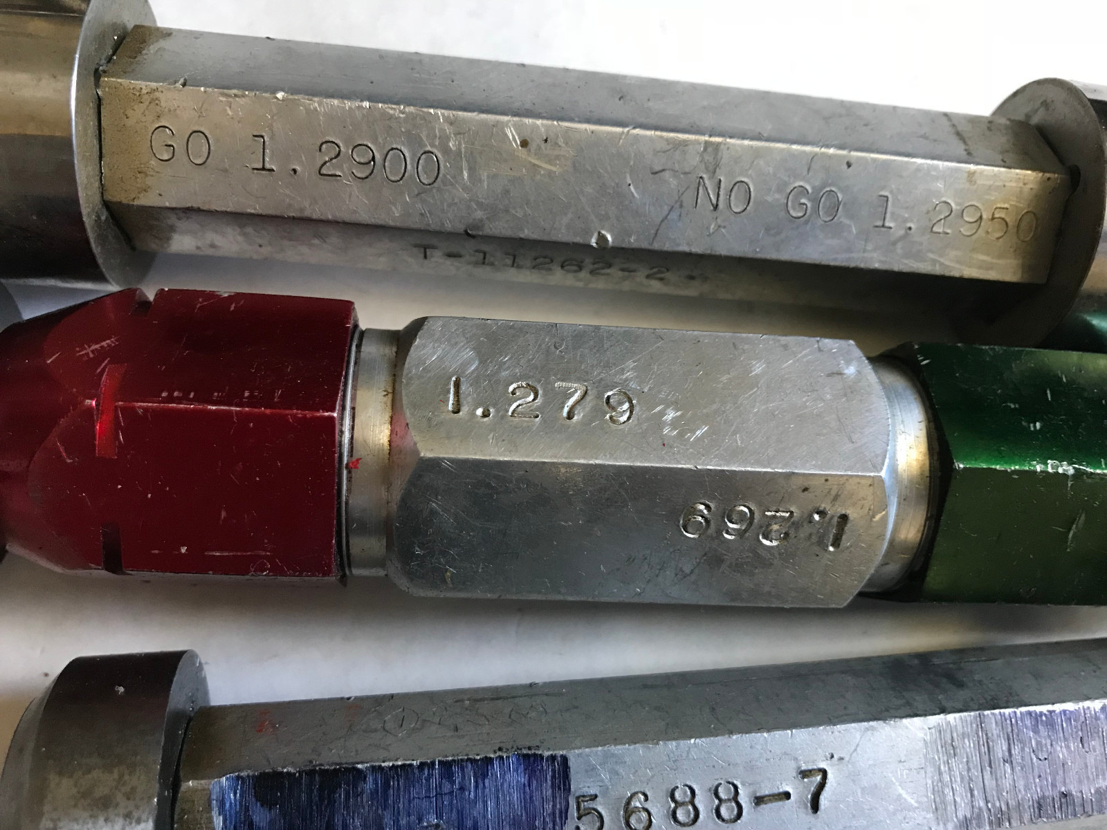 lot 3 THE PIPE MACHINERY GO NO GO PLUG GAGE 1.269 1.279 1.2900 1.2950 1.285,AD