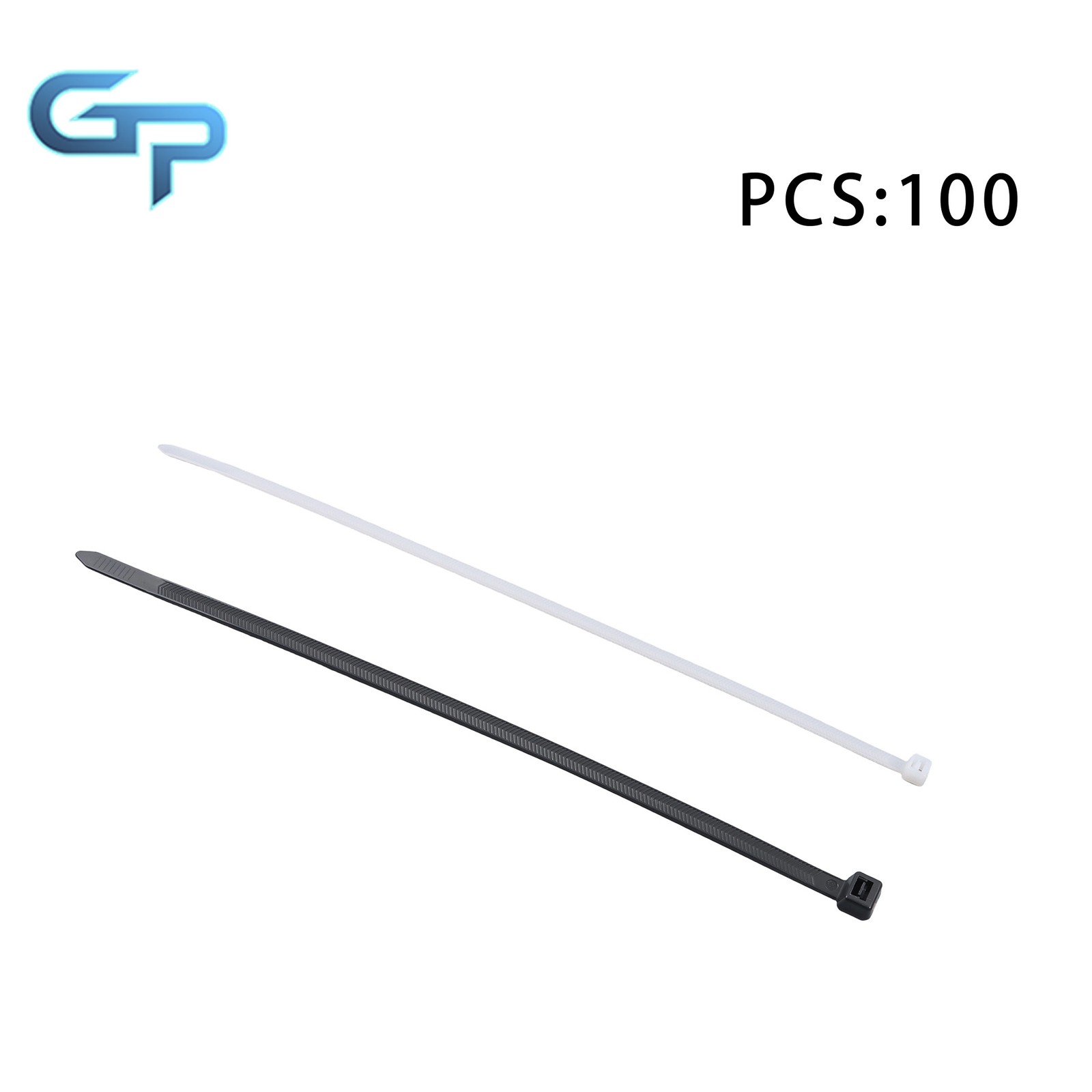 Heavy Duty Zip Ties 12″12″ V-Shaped Toothed 200lb Black White 100pcs Wide 0.13″