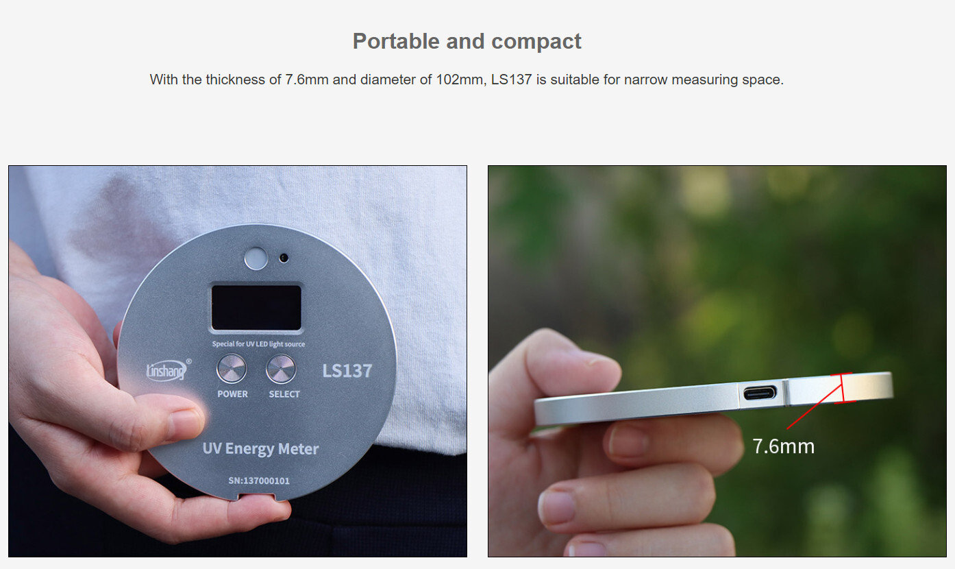 LS137 UV Energy Meter UV Radiation Meter for 365nm 385nm 395nm 405nm LED Light