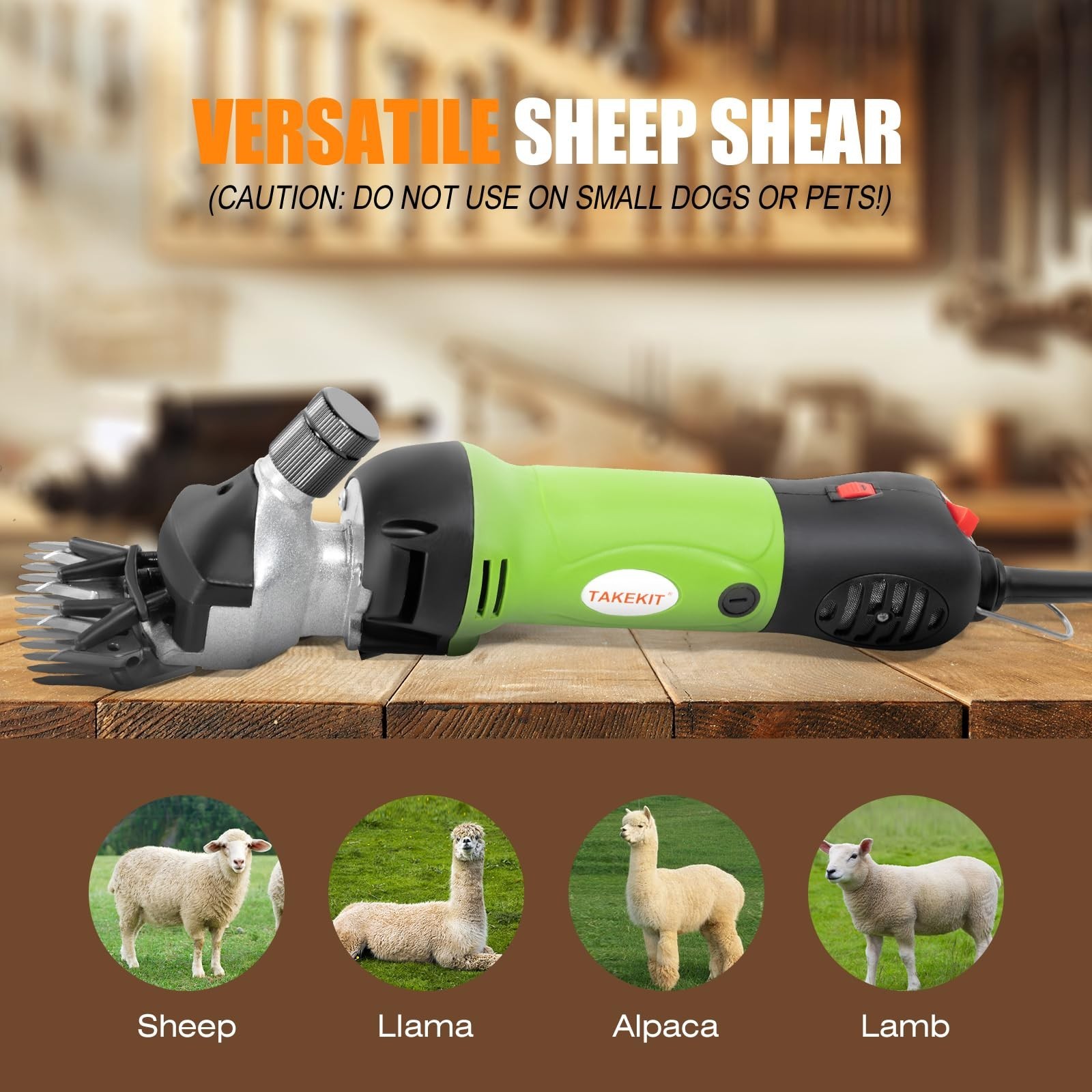 TAKEKIT Sheep Shears, 500W Professional Heavy Duty Sheep Clippers for Groomin…