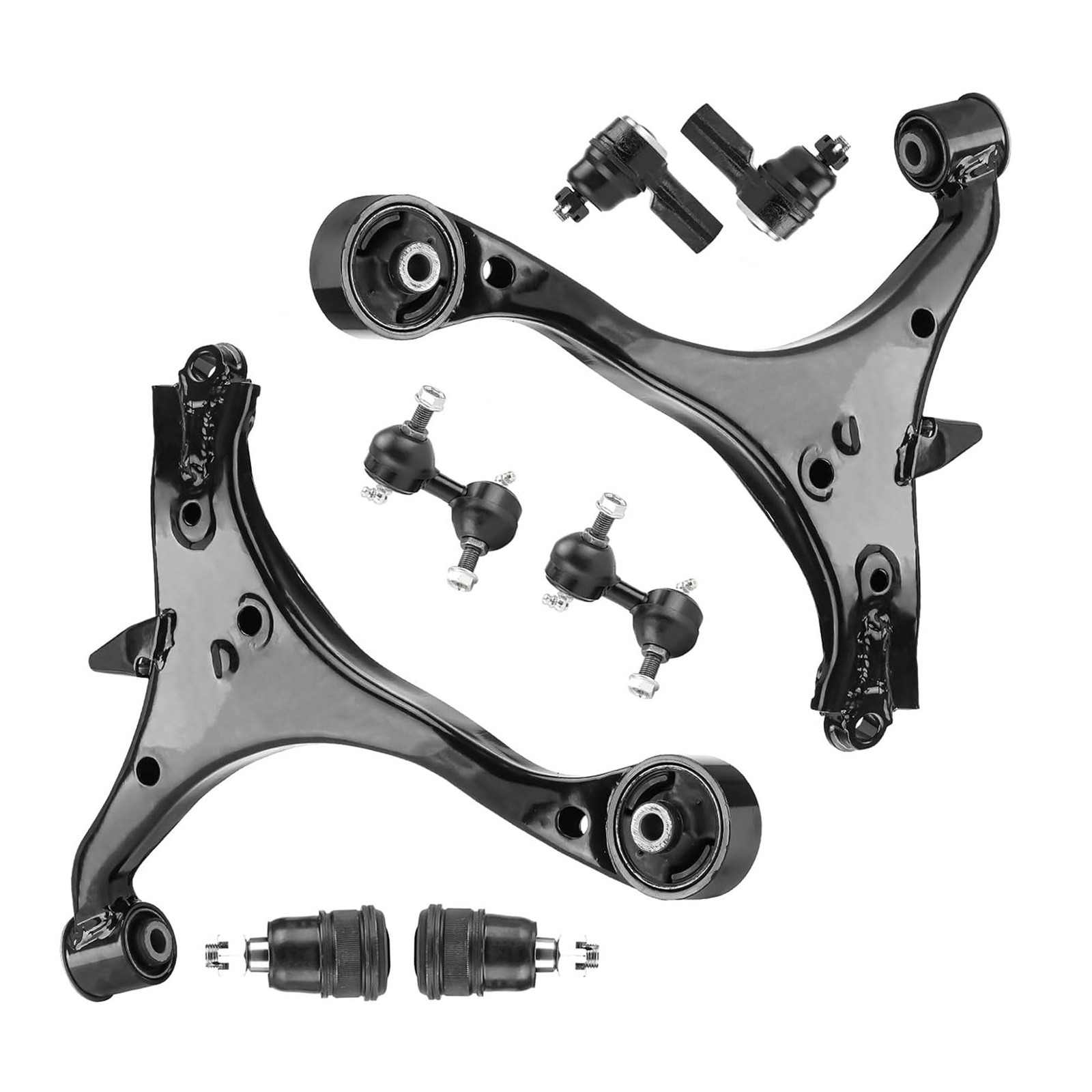 8pcs Front Lower RH LH Control Arm Ball Joint Tie Rod Sway Bar Suspension Kit fo