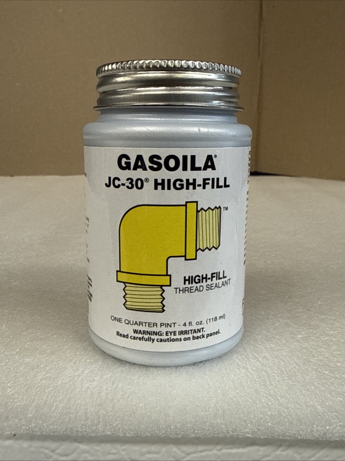Gasoila JC04 Pipe Thread Sealant: Oyster White, 1/4 pt Can 500 degree F Max