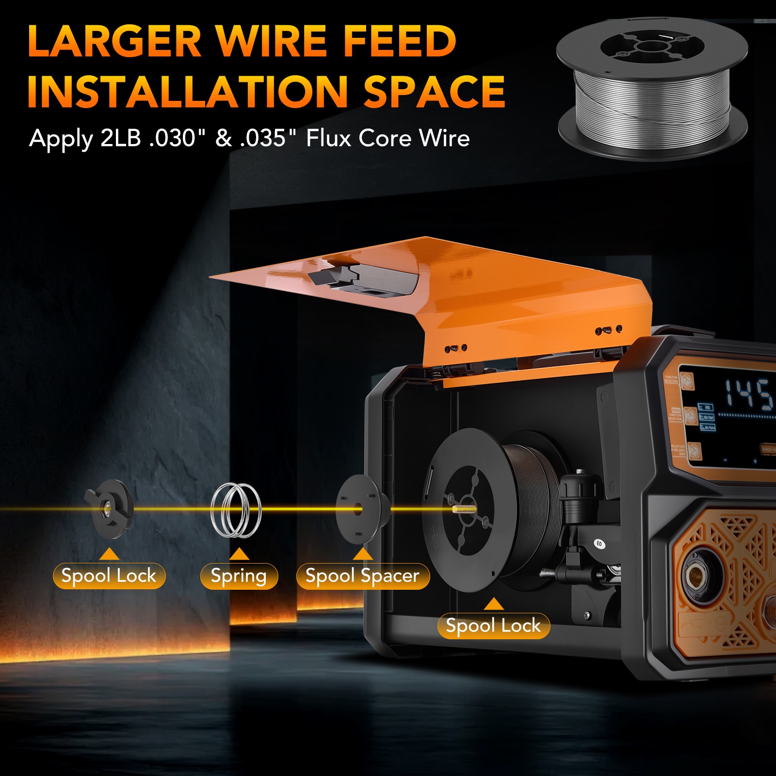 110V Digital MIG Welder 3 Functions Gasless Flux Core Stick Lift TIG Welding